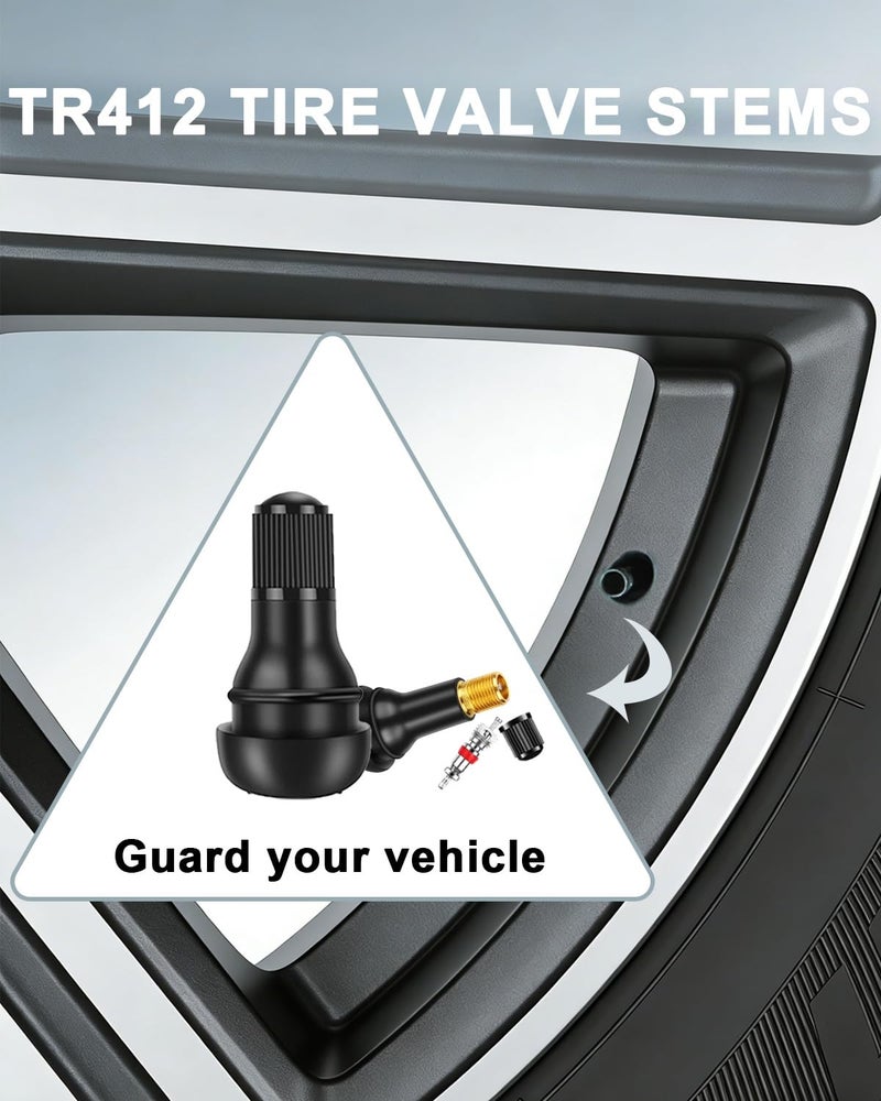Riseuvo 100 Pcs TR412 Rubber Snap-in Tire Valve Stems - Tubeless 0.453" Rim Hole Fit for Cars, Trucks, Trailers, ATVs, Lawn Mowers - Image 5